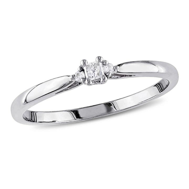 Womens Diamond Accent Genuine Round White Diamond 10k Gold Solitaire Ring