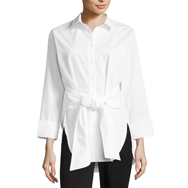 Worthington Front Tie Button Up - Tall
