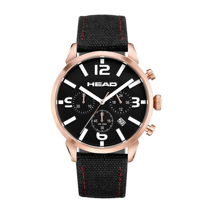 Head Unisex Black Strap Watch-he-006-04