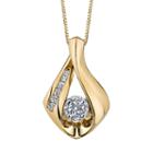 Sirena Womens 1/4 Ct. T.w. Genuine White Diamond 10k Gold Pendant Necklace