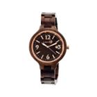Earth Wood Nodal Dark Brown Bracelet Watch With Date Ethew2002
