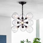 Branma 9-light Wine Glass Black Metal Pendant