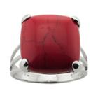 Simulated Red Jasper Silver-plated Ring