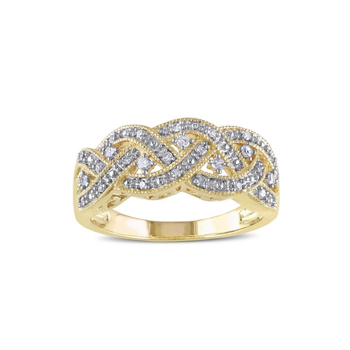 1/8 Ct. T.w. Diamond Yellow Gold Over Silver Ring
