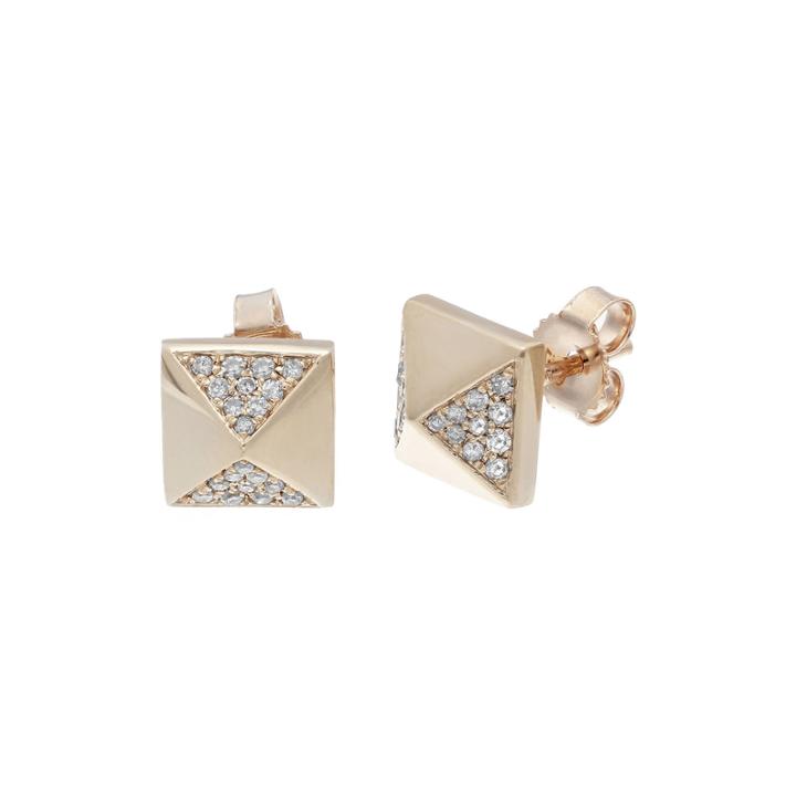 1/7 Ct. T.w. Diamond 10k Rose Gold Pyramid Earrings