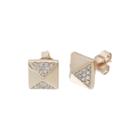 1/7 Ct. T.w. Diamond 10k Rose Gold Pyramid Earrings