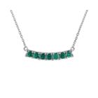 Genuine Emerald Sterling Silver Pendant Necklace