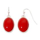 Liz Claiborne Red Oval Gold-tone Drop Earrings