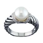 Womens Diamond Accent Color Enhanced White Cocktail Ring