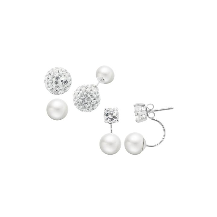 Cultured Freshwater Pearl 2-pr. Front-to-back Earring Set