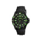 Crayo Unisex Fierce Black & Green Strap Watch