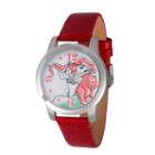 Disney The Little Mermaid Womens Red Strap Watch-wds000076