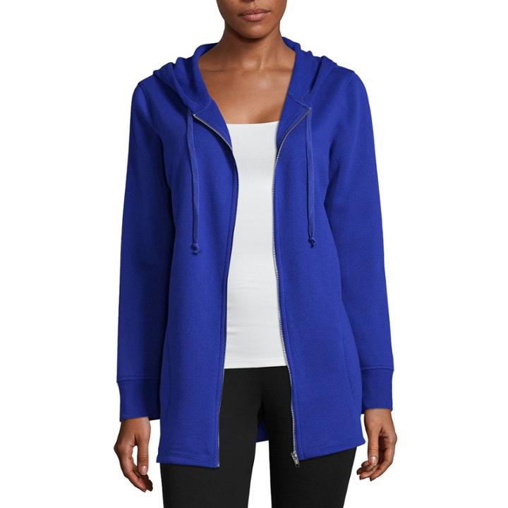 Liz Claiborne Long Sleeve Side Slit Hoodie