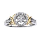 1/4 Ct. T.w. Diamond 10k Two-tone Gold X- Accent Circle Promise Ring