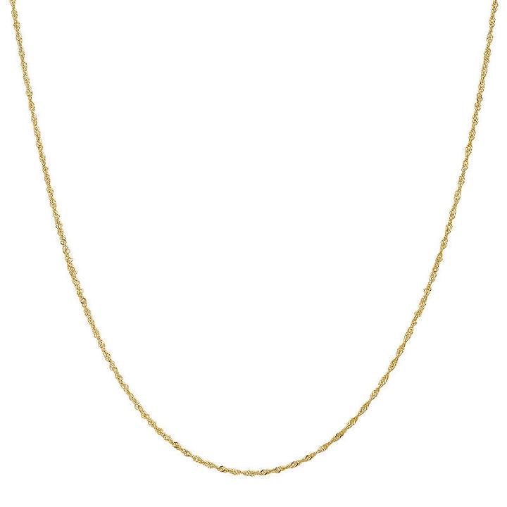Solid Singapore 14 Inch Chain Necklace
