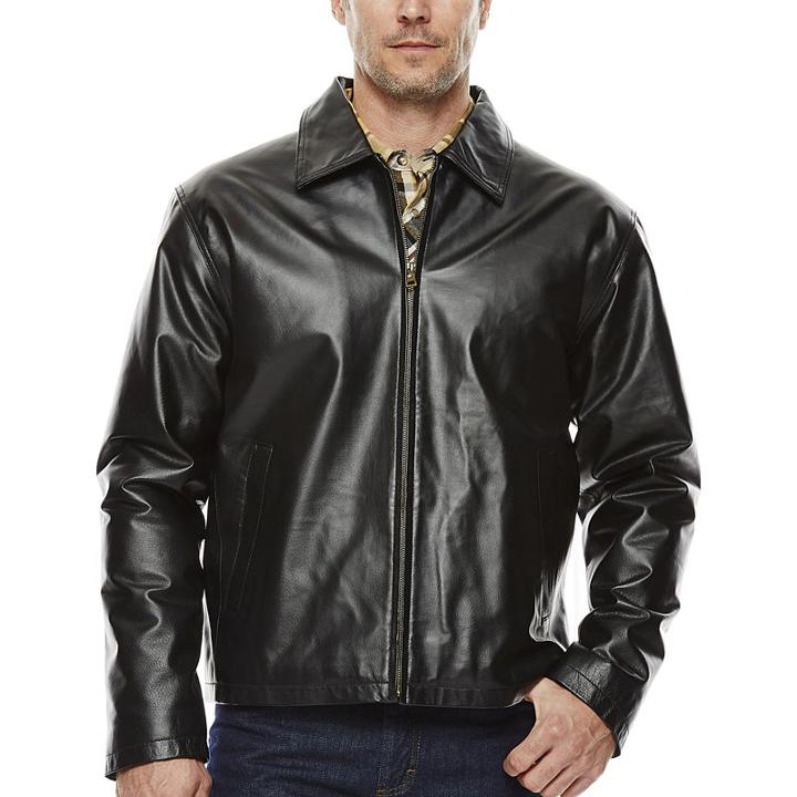 Vintage Leather Straight-bottom Nappa Leather Jacket