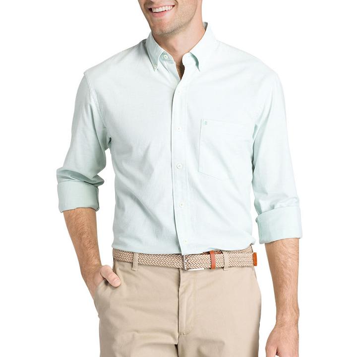 Izod Newport Oxford Long Sleeve Button-front Shirt
