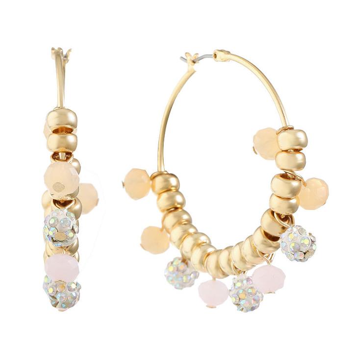 Liz Claiborne White 40mm Hoop Earrings
