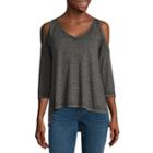 A.n.a 3/4 Sleeve V Neck T-shirt-womens Talls