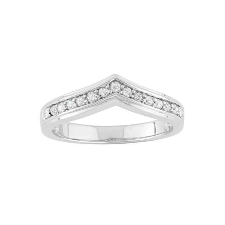 Womens 1/4 Ct. T.w. White Diamond Sterling Silver Band