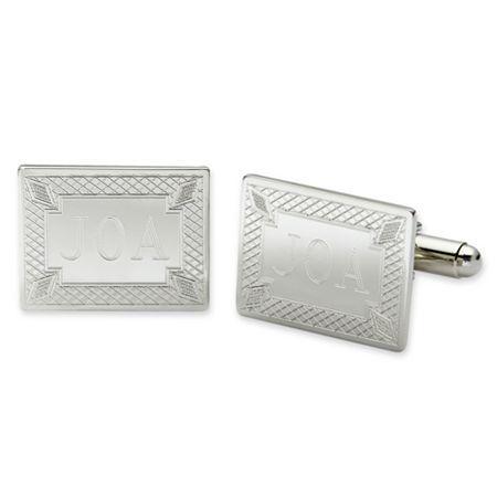 Personalized Diamond Pattern Cuff Links