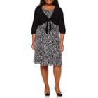 Perceptions 3/4-sleeve Crochet Jacket Dress - Plus