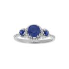 Genuine Sapphire And 1/5 Ct. T.w. Diamond 10k White Gold 3-stone Ring