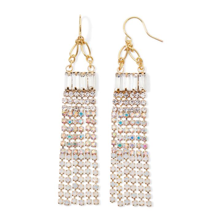 Vieste Crystal Gold-tone Chandelier Earrings