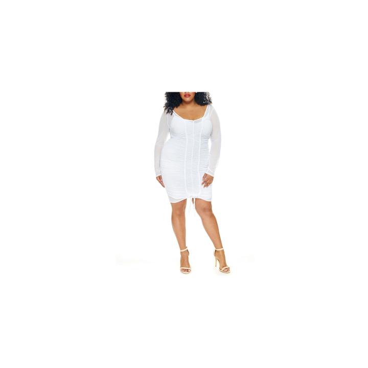 Fashion To Figure Larissa Mesh Ruched Front Dress-plus