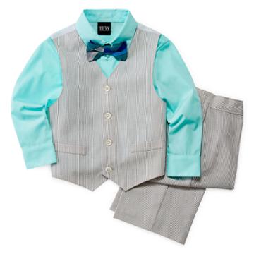 4-pc. Mini Stripe Vest Setboys 2t-5t