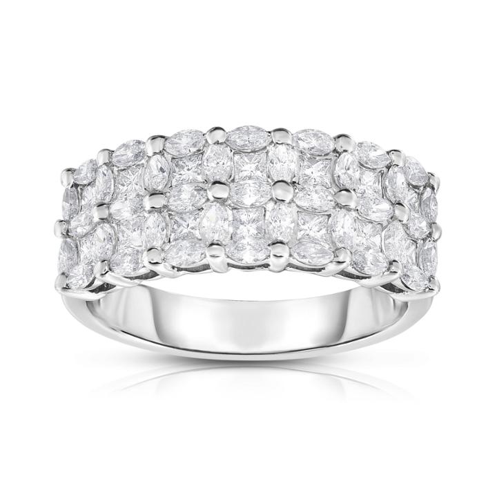 Womens 1 1/3 Ct. T.w. Genuine White Diamond 14k Gold Band