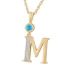 M Womens Genuine Blue Topaz 14k Gold Over Silver Pendant Necklace