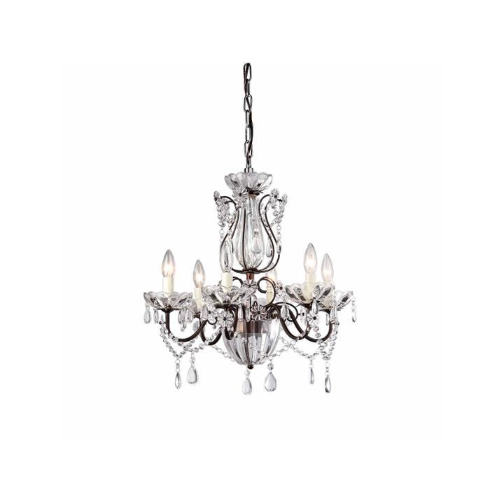 Warehouse Of Tiffany Frankenstein Antique Bronze And Crystal 6-light Chandelier