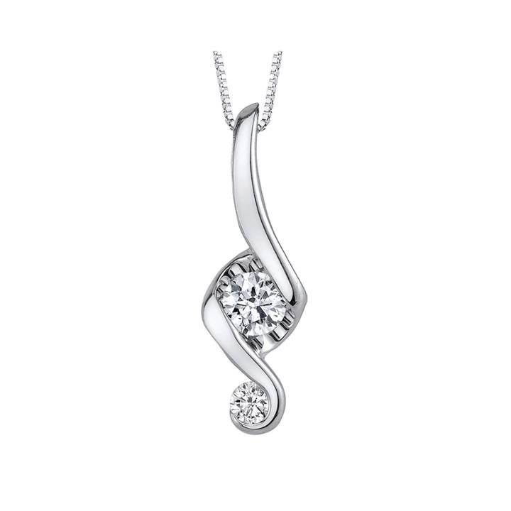 Juno Lucina 3/8 Ct. T.w. Diamond 14k White Gold Swirl Pendant Necklace