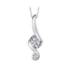 Juno Lucina 3/8 Ct. T.w. Diamond 14k White Gold Swirl Pendant Necklace