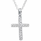 Silver Treasures Halo Womens Sterling Silver Pendant Necklace