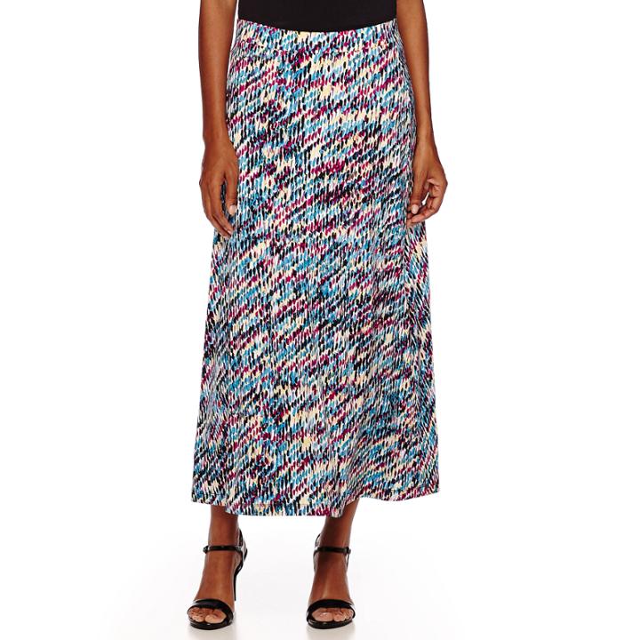 Black Label By Evan-picone Abstract Print Maxi Skirt