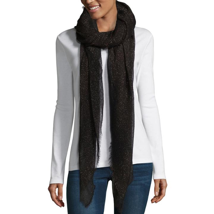 Mixit Solid Shine Oblong Scarf