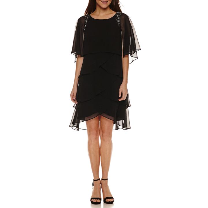 Scarlett Short Sleeve Embellished A-line Dress