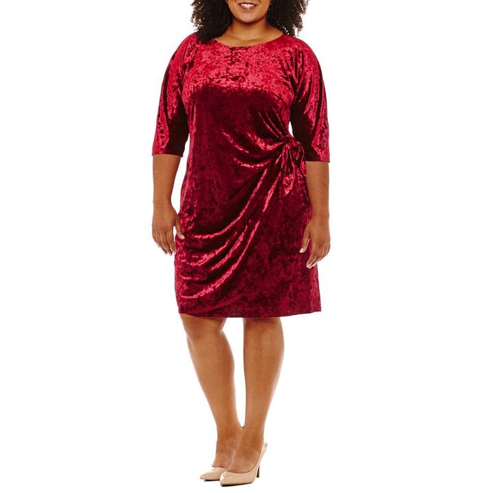 Robbie Bee 3/4 Sleeve Wrap Dress - Plus