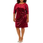 Robbie Bee 3/4 Sleeve Wrap Dress - Plus