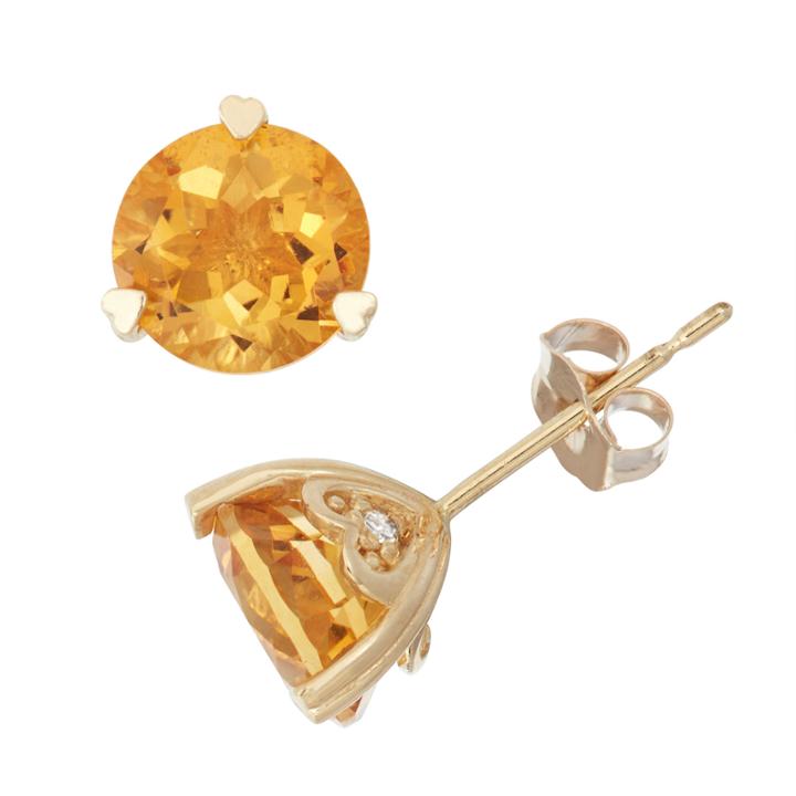Lab Created White Sapphire And Diamond Accent 10k Yellow Gold Earrings
