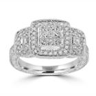 Womens 1 Ct. T.w. Multi-shape White Diamond 14k Gold Engagement Ring