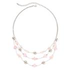 Mixit&trade; Pink Bead 3-row Illusion Necklace