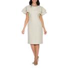Giovanna Collection Women's Lotus Leaf Sleeve Brocade Shift Dress