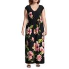 R & K Originals Short Sleeve Floral Maxi Dress - Plus