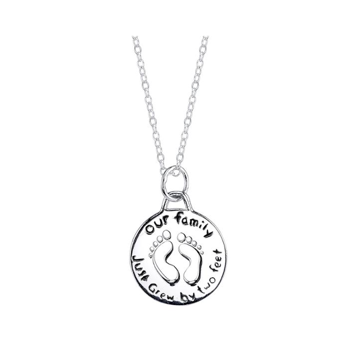 Footnotes Sterling Silver Feet Necklace