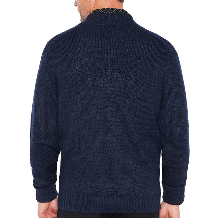 Claiborne Full Zip Chunky Mock Neck Long Sleeve Cardigan