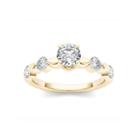 Womens Round White Diamond 14k Gold Engagement Ring