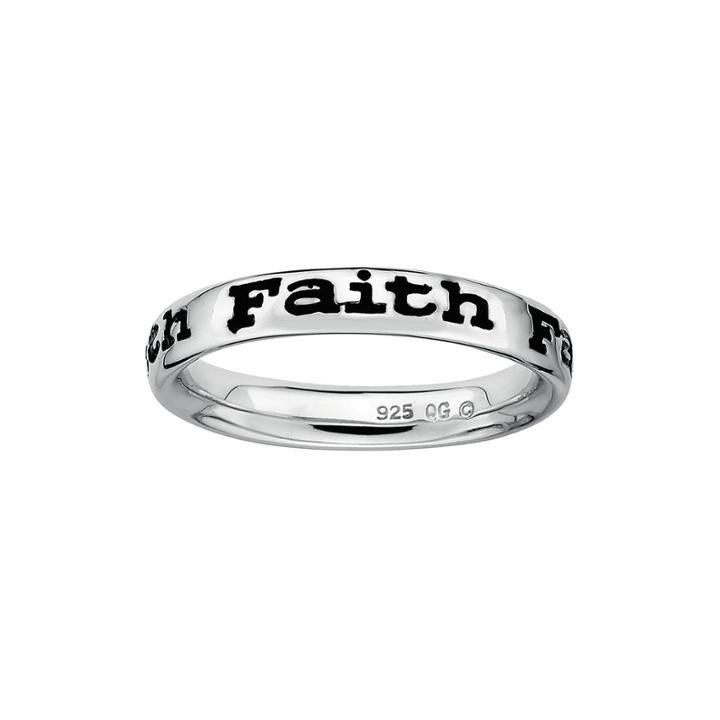 Personally Stackable Sterling Silver Faith Stackable Ring